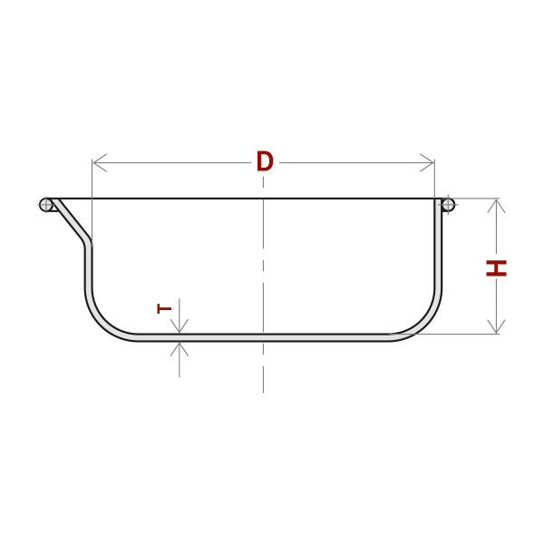 Platin Malzemeden Üretilmiş, Takviyeli Kenarlı, Döküm Ağızlı Tabak